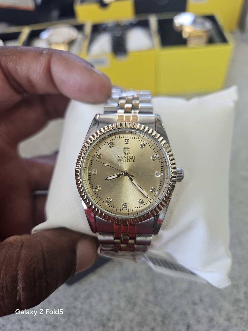 Montres Prestige Women's Two-Tone Gold Dial Bracelet Watch 36mm
